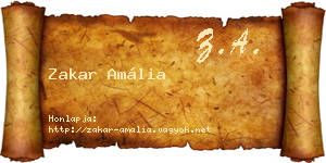 Zakar Amália névjegykártya