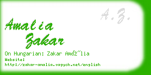 amalia zakar business card